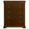 Gravis Tall Dresser Chest with 4 Drawers | Crown Moldings | Cherry Brown