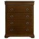 Gravis Tall Dresser Chest with 4 Drawers | Crown Moldings | Cherry Brown