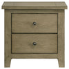 Hazel Nightst& | 2 Drawers | Antique Nickel Knobs | Oak Brown Wood 25"