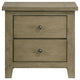 Hazel Nightst& | 2 Drawers | Antique Nickel Knobs | Oak Brown Wood 25"