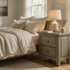 Hazel Nightst& | 2 Drawers | Antique Nickel Knobs | Oak Brown Wood 25"