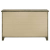 Hazel Wide Dresser | 6 Drawers | Antique Nickel Metal | Oak Brown Wood