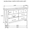 Hazel Wide Dresser | 6 Drawers | Antique Nickel Metal | Oak Brown Wood