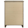 Hazel Tall Dresser Chest | 5 Drawers | Antique Nickel Metal | Oak Brown Wood