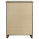 Hazel Tall Dresser Chest | 5 Drawers | Antique Nickel Metal | Oak Brown Wood