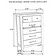 Hazel Tall Dresser Chest | 5 Drawers | Antique Nickel Metal | Oak Brown Wood