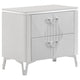 Ivana Nightst& with 2 Drawers | White Geometric Texture Wood 25"