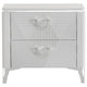 Ivana Nightst& with 2 Drawers | White Geometric Texture Wood 25"