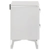 Ivana Nightst& with 2 Drawers | White Geometric Texture Wood 25"