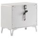 Ivana Nightst& with 2 Drawers | White Geometric Texture Wood 25"