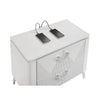 Ivana Nightst& with 2 Drawers | White Geometric Texture Wood 25"