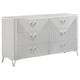 Ivana 63" Wide Dresser with 6 Drawers | Geometric Front | White Wood