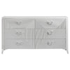 Ivana 63" Wide Dresser with 6 Drawers | Geometric Front | White Wood