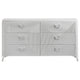 Ivana 63" Wide Dresser with 6 Drawers | Geometric Front | White Wood