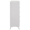 Ivana Tall Dresser Chest with 5 Drawers | Geometric Front | White Wood