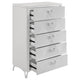 Ivana Tall Dresser Chest with 5 Drawers | Geometric Front | White Wood