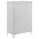 Ivana Tall Dresser Chest with 5 Drawers | Geometric Front | White Wood