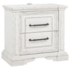 Jenie Nightst& | 2 Drawer & USB Port | Vintage White Wood 32"
