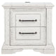 Jenie Nightst& | 2 Drawer & USB Port | Vintage White Wood 32"