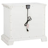 Jenie Nightst& | 2 Drawer & USB Port | Vintage White Wood 32"