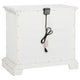 Jenie Nightst& | 2 Drawer & USB Port | Vintage White Wood 32"