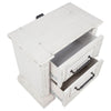 Jenie Nightst& | 2 Drawer & USB Port | Vintage White Wood 32"