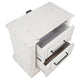 Jenie Nightst& | 2 Drawer & USB Port | Vintage White Wood 32"