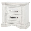 Jenie Nightst& | 2 Drawer & USB Port | Vintage White Wood 32"