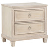Kylie Nightst& with 2 Drawers | Tapered Legs | Washed Oak Wood 27"