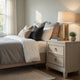 Kylie Nightst& with 2 Drawers | Tapered Legs | Washed Oak Wood 27"
