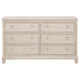 Kylie Wide Dresser with 6 Drawers | Stepped Trim | Washed Oak Wood