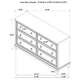 Kylie Wide Dresser with 6 Drawers | Stepped Trim | Washed Oak Wood