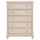 Kylie Tall Dresser Chest with 5 Drawers | Stepped Trim | Washed Oak Wood