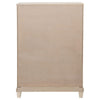 Kylie Tall Dresser Chest with 5 Drawers | Stepped Trim | Washed Oak Wood
