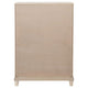 Kylie Tall Dresser Chest with 5 Drawers | Stepped Trim | Washed Oak Wood