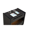 Lina Nightst& with 2 Drawers | LED Light | Dual USB Port | Black Wood