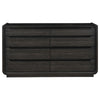 Lina Wide Dresser with 8 Drawers | Integrated H&les | Black Wood