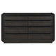 Lina Wide Dresser with 8 Drawers | Integrated H&les | Black Wood