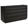 Lina Wide Dresser with 8 Drawers | Integrated H&les | Black Wood