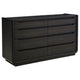 Lina Wide Dresser with 8 Drawers | Integrated H&les | Black Wood