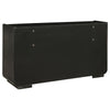 Lina Wide Dresser with 8 Drawers | Integrated H&les | Black Wood