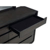 Lina Wide Dresser with 8 Drawers | Integrated H&les | Black Wood