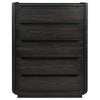 Lina Tall Dresser Chest with 5 Drawers | Integrated H&les | Black Wood