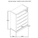 Lina Tall Dresser Chest with 5 Drawers | Integrated H&les | Black Wood