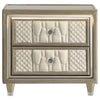 Maren Nightst& | 2 Drawers & USB Port | Ivory-Camel Velvet 28"