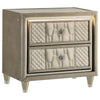 Maren Nightst& | 2 Drawers & USB Port | Ivory-Camel Velvet 28"