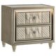 Maren Nightst& | 2 Drawers & USB Port | Ivory-Camel Velvet 28"