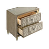 Maren Nightst& | 2 Drawers & USB Port | Ivory-Camel Velvet 28"