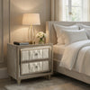 Maren Nightst& | 2 Drawers & USB Port | Ivory-Camel Velvet 28"