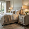 Maren Nightst& | 2 Drawers & USB Port | Ivory-Camel Velvet 28"